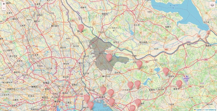 千葉県のTHREEPPY・CouCouの店舗地図