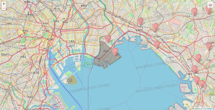 千葉県のTHREEPPY・CouCouの店舗地図