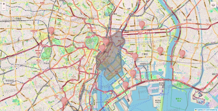 東京都のTHREEPPY・CouCouの店舗地図
