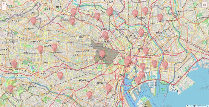 東京都のTHREEPPY・CouCouの店舗地図