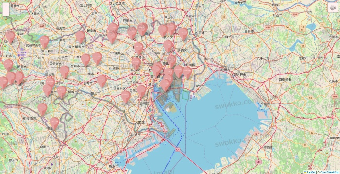 東京都のTHREEPPY・CouCouの店舗地図