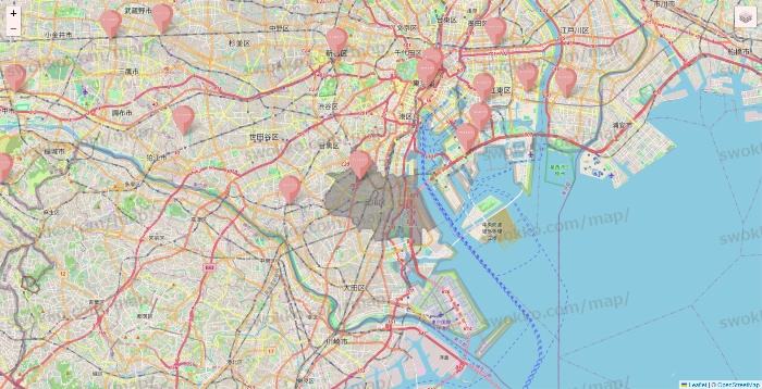 東京都のTHREEPPY・CouCouの店舗地図