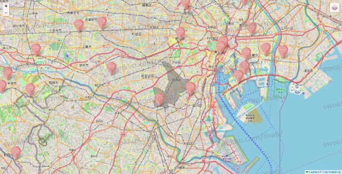 東京都のTHREEPPY・CouCouの店舗地図