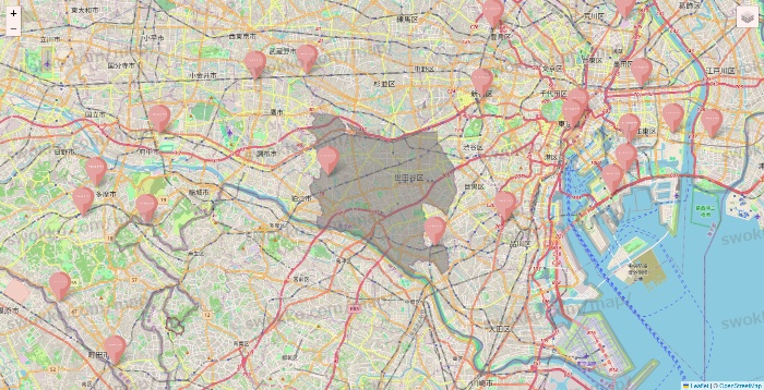 東京都のTHREEPPY・CouCouの店舗地図