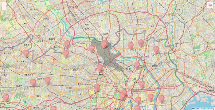 東京都のTHREEPPY・CouCouの店舗地図