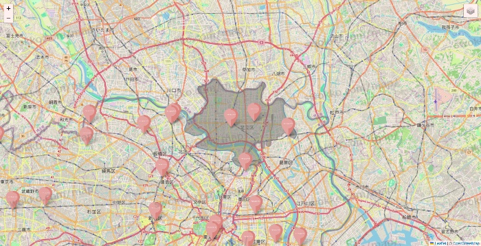 東京都のTHREEPPY・CouCouの店舗地図