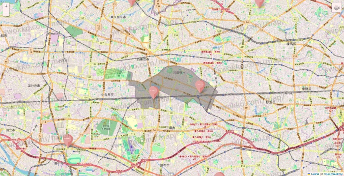 東京都のTHREEPPY・CouCouの店舗地図