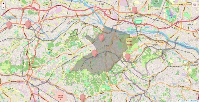 東京都のTHREEPPY・CouCouの店舗地図