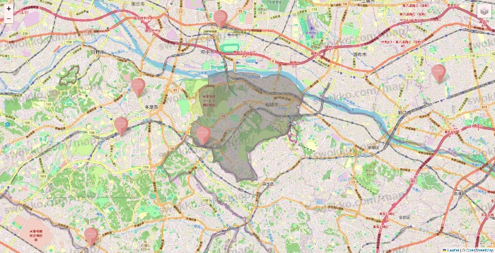 東京都のTHREEPPY・CouCouの店舗地図