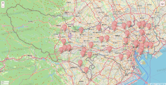 東京都のTHREEPPY・CouCouの店舗地図