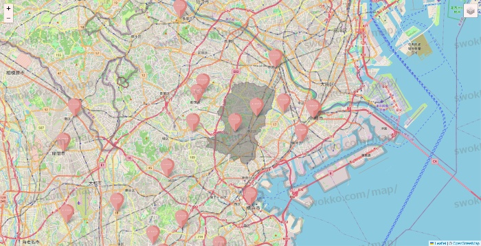 神奈川県のTHREEPPY・CouCouの店舗地図