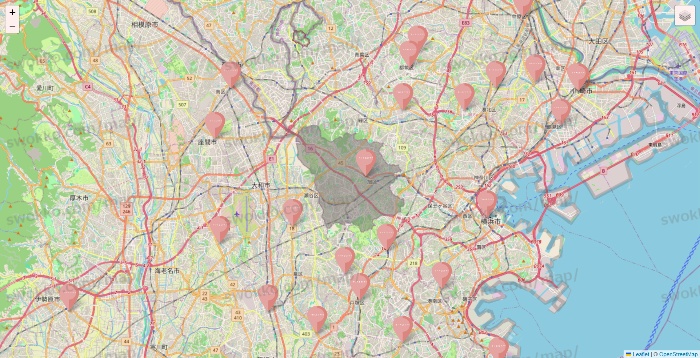 神奈川県のTHREEPPY・CouCouの店舗地図