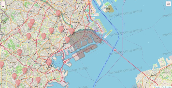 神奈川県のTHREEPPY・CouCouの店舗地図