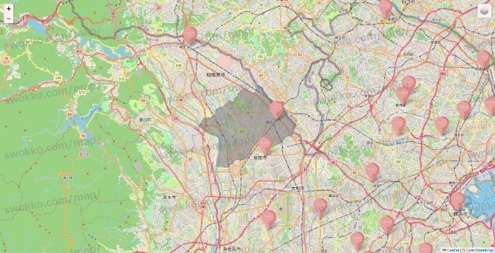 神奈川県のTHREEPPY・CouCouの店舗地図