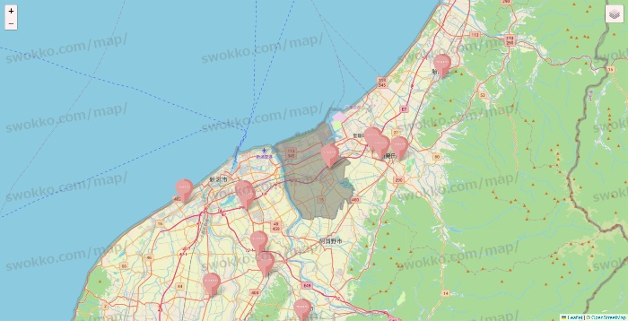 新潟県のTHREEPPY・CouCouの店舗地図