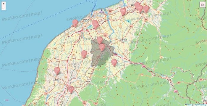 新潟県のTHREEPPY・CouCouの店舗地図