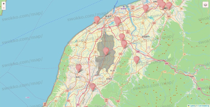 新潟県のTHREEPPY・CouCouの店舗地図