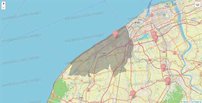 新潟県のTHREEPPY・CouCouの店舗地図