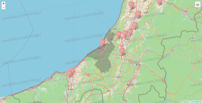 新潟県のTHREEPPY・CouCouの店舗地図