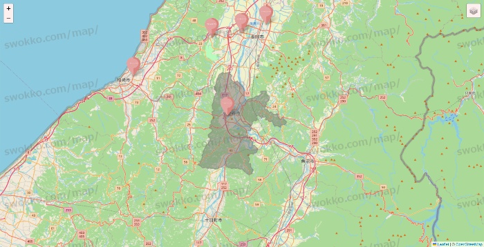 新潟県のTHREEPPY・CouCouの店舗地図