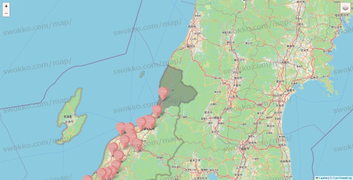 新潟県のTHREEPPY・CouCouの店舗地図