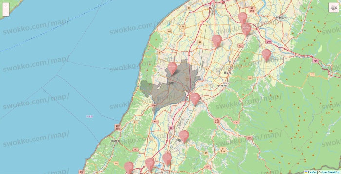 新潟県のTHREEPPY・CouCouの店舗地図