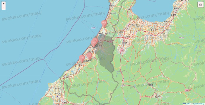 石川県のTHREEPPY・CouCouの店舗地図