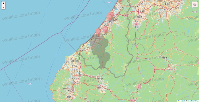 石川県のTHREEPPY・CouCouの店舗地図