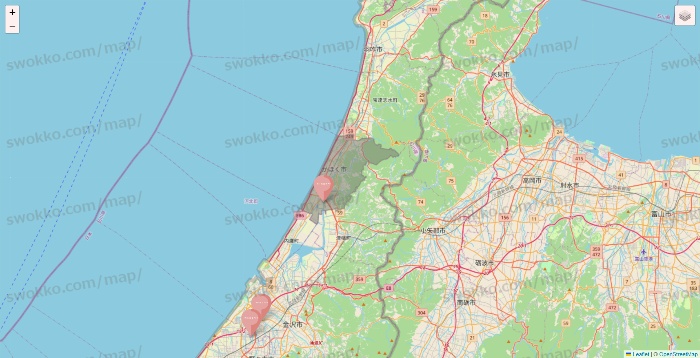 石川県のTHREEPPY・CouCouの店舗地図