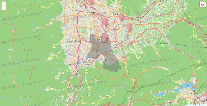 山梨県のTHREEPPY・CouCouの店舗地図