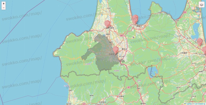 青森県のTHREEPPY・CouCouの店舗地図