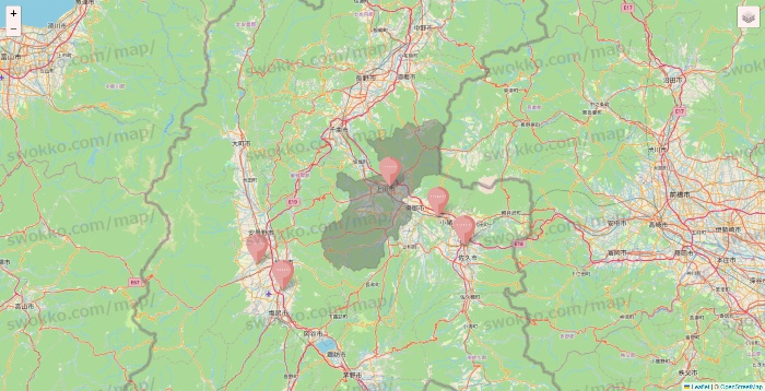 長野県のTHREEPPY・CouCouの店舗地図