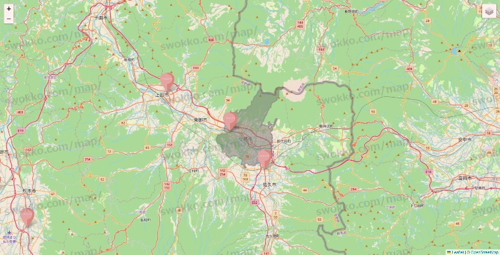 長野県のTHREEPPY・CouCouの店舗地図