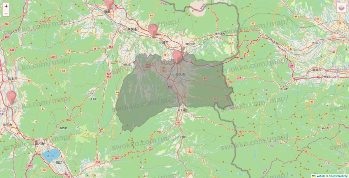 長野県のTHREEPPY・CouCouの店舗地図