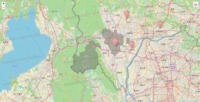 岐阜県のTHREEPPY・CouCouの店舗地図