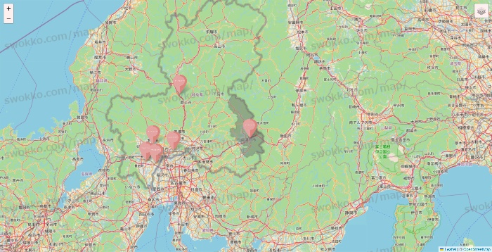 岐阜県のTHREEPPY・CouCouの店舗地図
