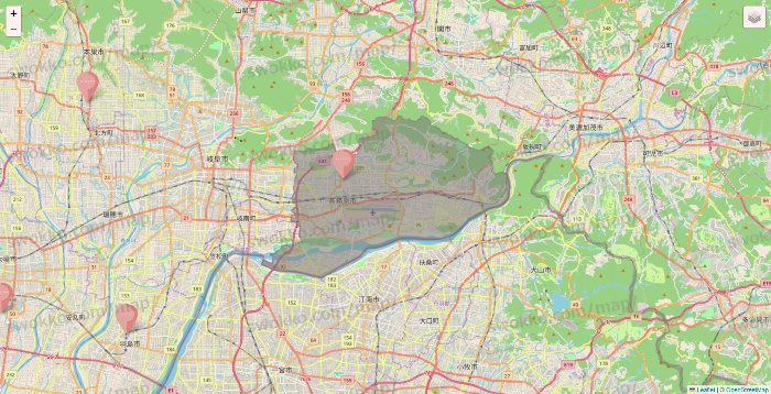 岐阜県のTHREEPPY・CouCouの店舗地図