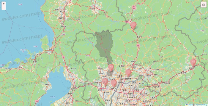 岐阜県のTHREEPPY・CouCouの店舗地図