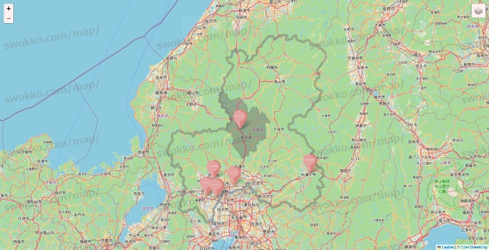 岐阜県のTHREEPPY・CouCouの店舗地図