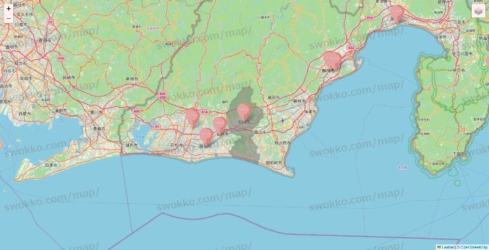 静岡県のTHREEPPY・CouCouの店舗地図