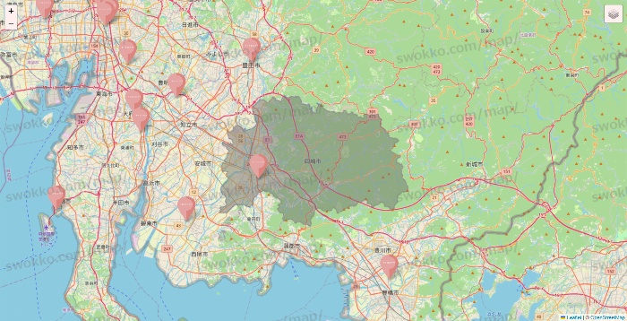 愛知県のTHREEPPY・CouCouの店舗地図