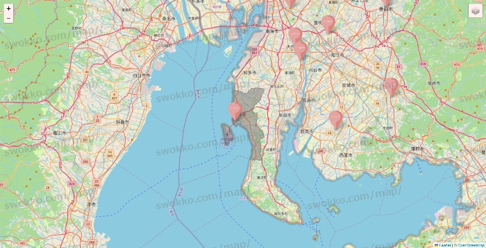愛知県のTHREEPPY・CouCouの店舗地図