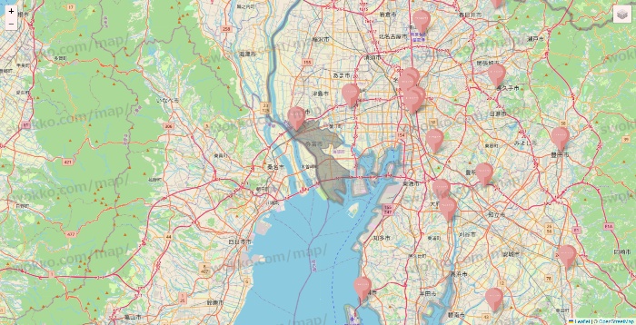 愛知県のTHREEPPY・CouCouの店舗地図
