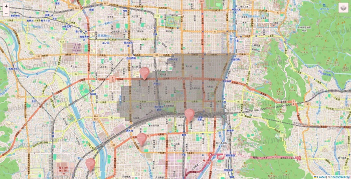 京都府のTHREEPPY・CouCouの店舗地図