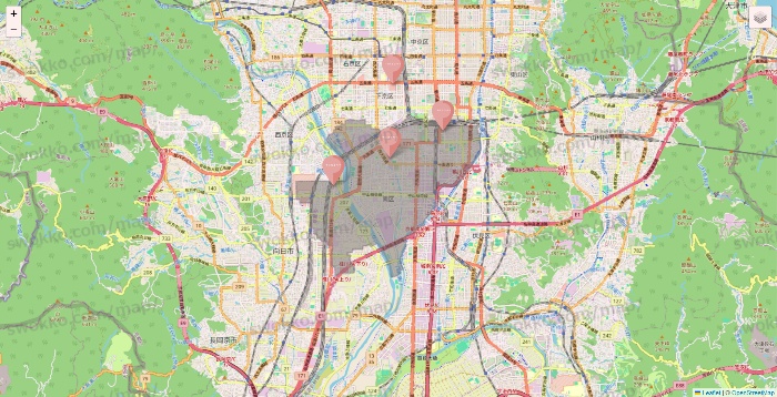 京都府のTHREEPPY・CouCouの店舗地図