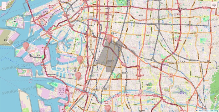 大阪府のTHREEPPY・CouCouの店舗地図