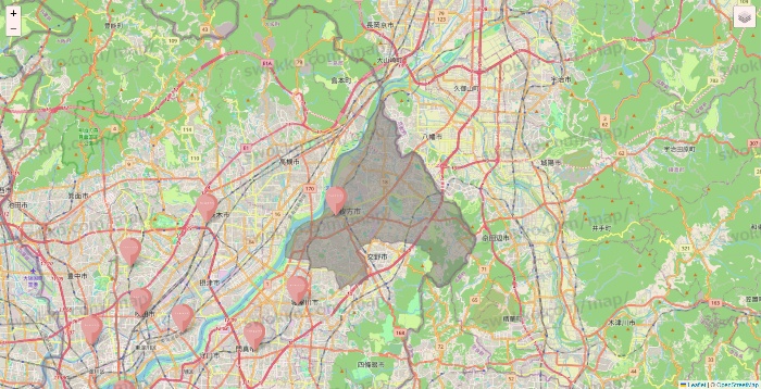 大阪府のTHREEPPY・CouCouの店舗地図