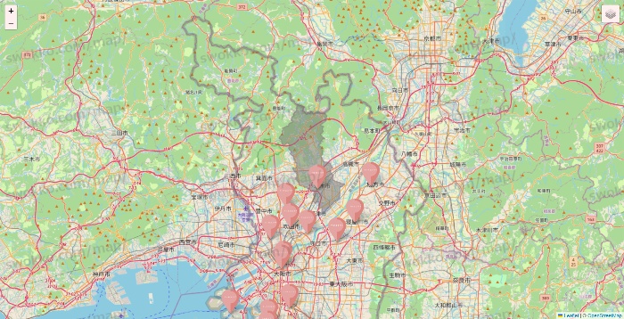 大阪府のTHREEPPY・CouCouの店舗地図