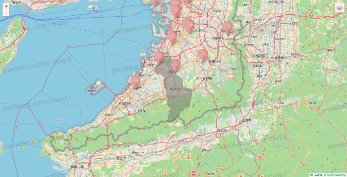 大阪府のTHREEPPY・CouCouの店舗地図