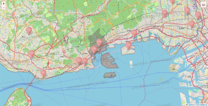 兵庫県のTHREEPPY・CouCouの店舗地図